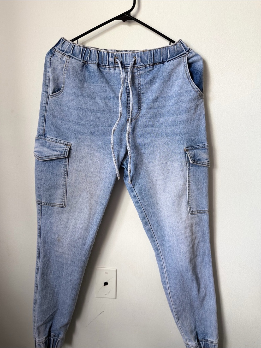 Light Blue Cargo Jogger Pants - Men